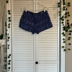 Cynthia Rowley Navy Patterned linen Shorts